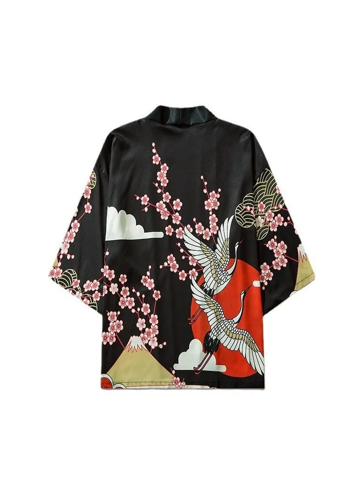 New China-Chic Element 3D Printing Cardigan Loose Men's Cape