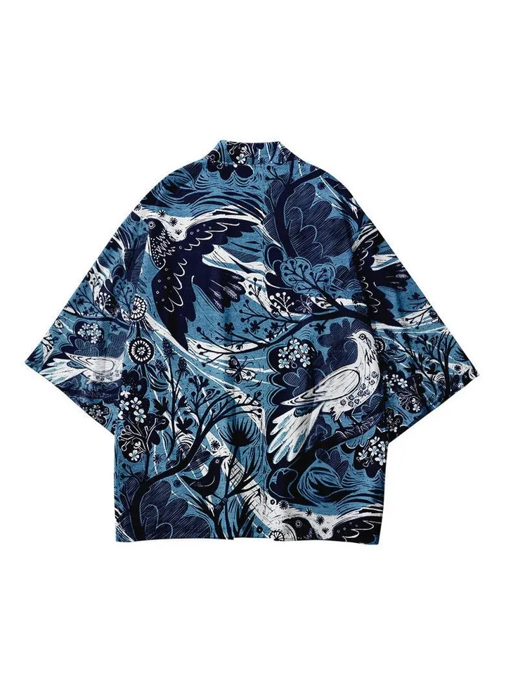 New China-Chic Element 3D Printing Cardigan Loose Men's Cape