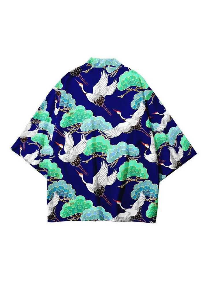 New China-Chic Element 3D Printing Cardigan Loose Men's Cape