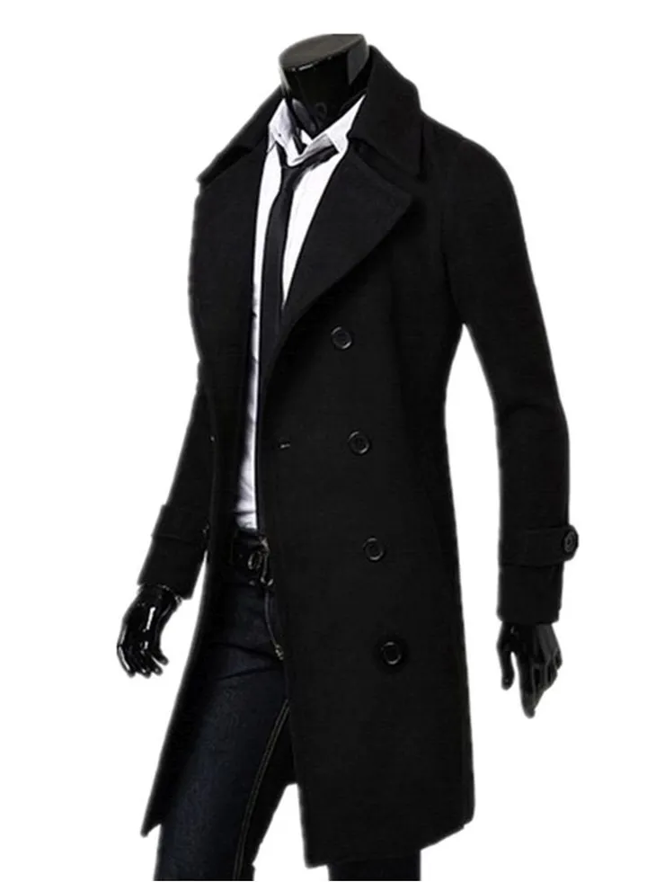 Double Breasted Trench Coat Black