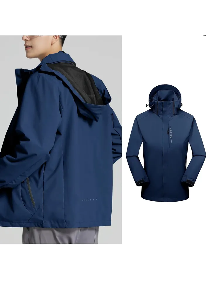 100% Polyester Fabric Detachable Hooded Waterproof Mountaineering Suit Outdoor Clothing