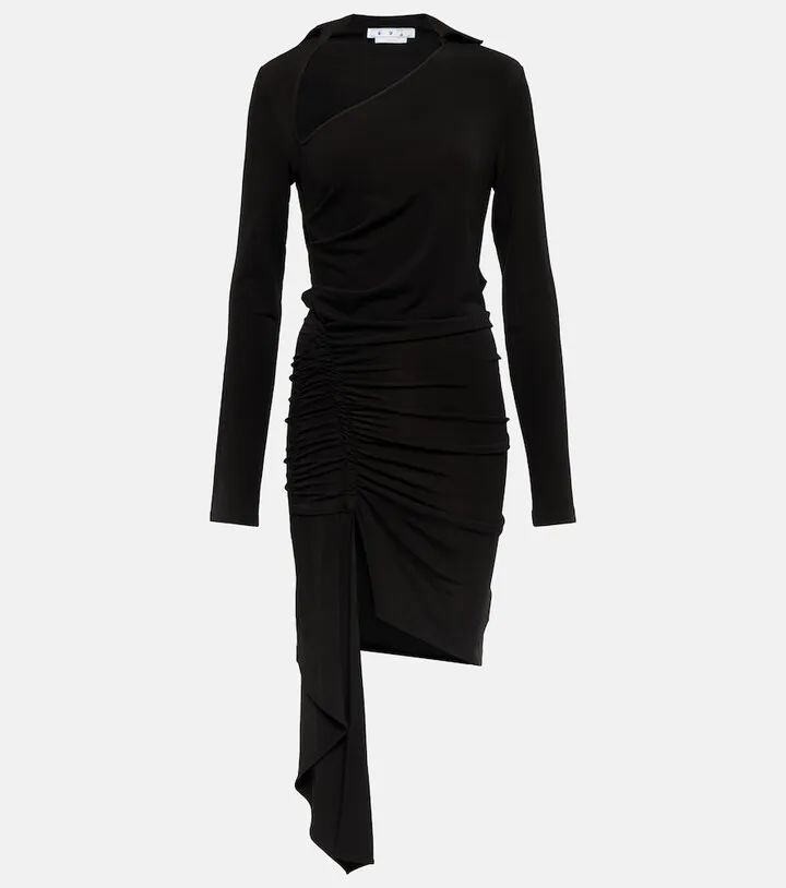 Asymmetric crepe minidress