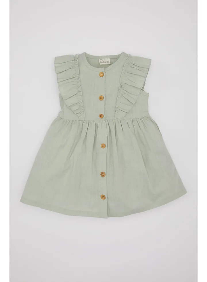 Babygirl Regular Fit Bike Neck Short Sleeve Woven Dress