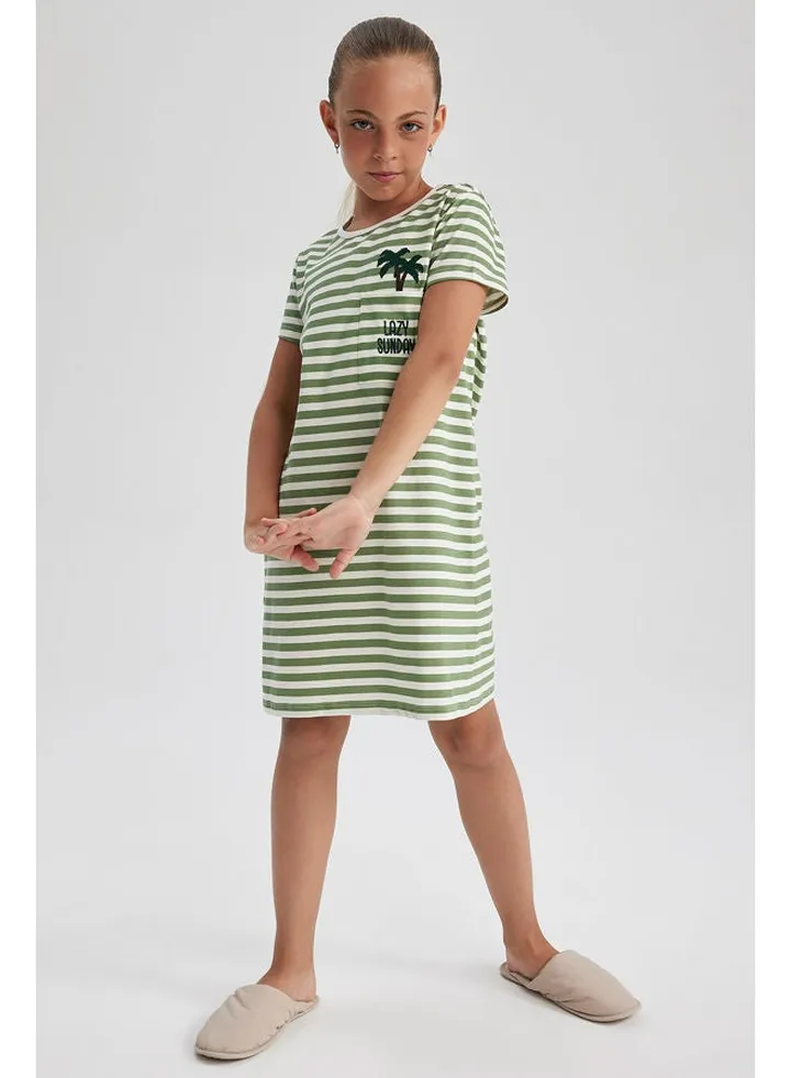 Girl Regular Fit Short Sleeve Homewear Dress