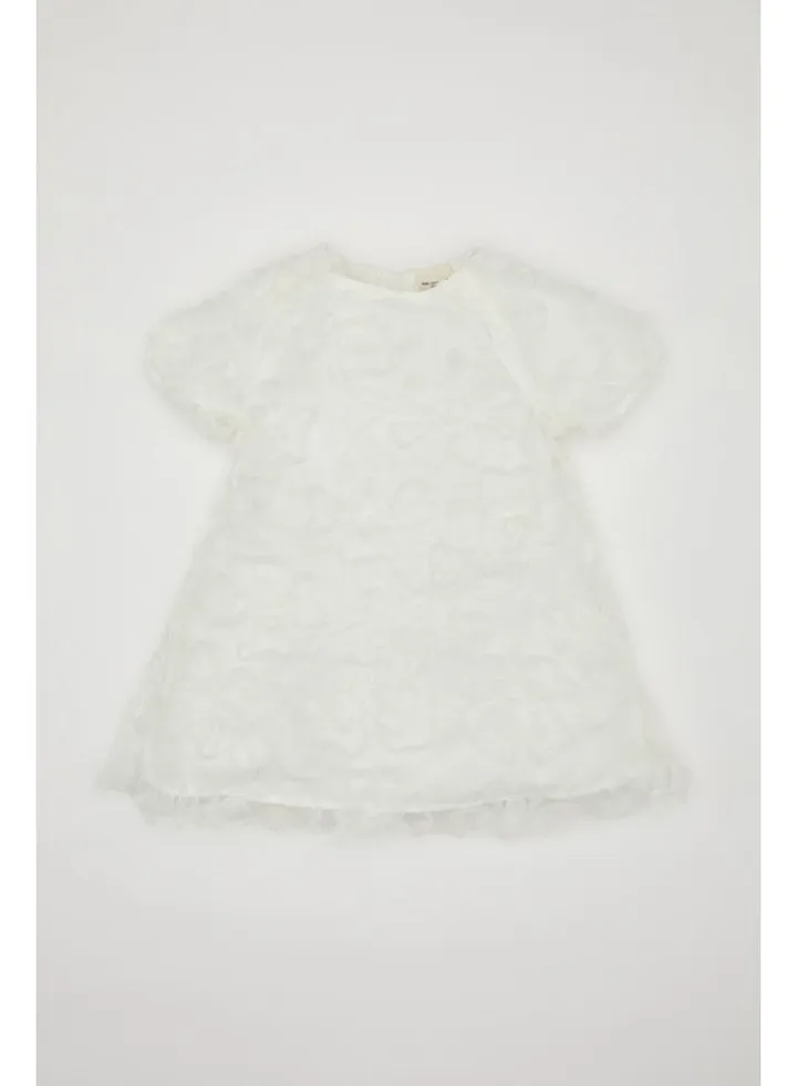Babygirl Regular Fit Bike Neck Short Sleeve Knitted Dress