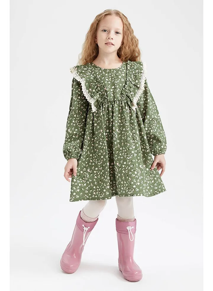 Girl Green Woven Dress