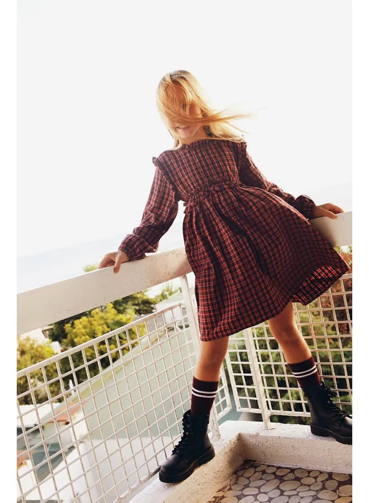 Girl Long Sleeve Woven Dress