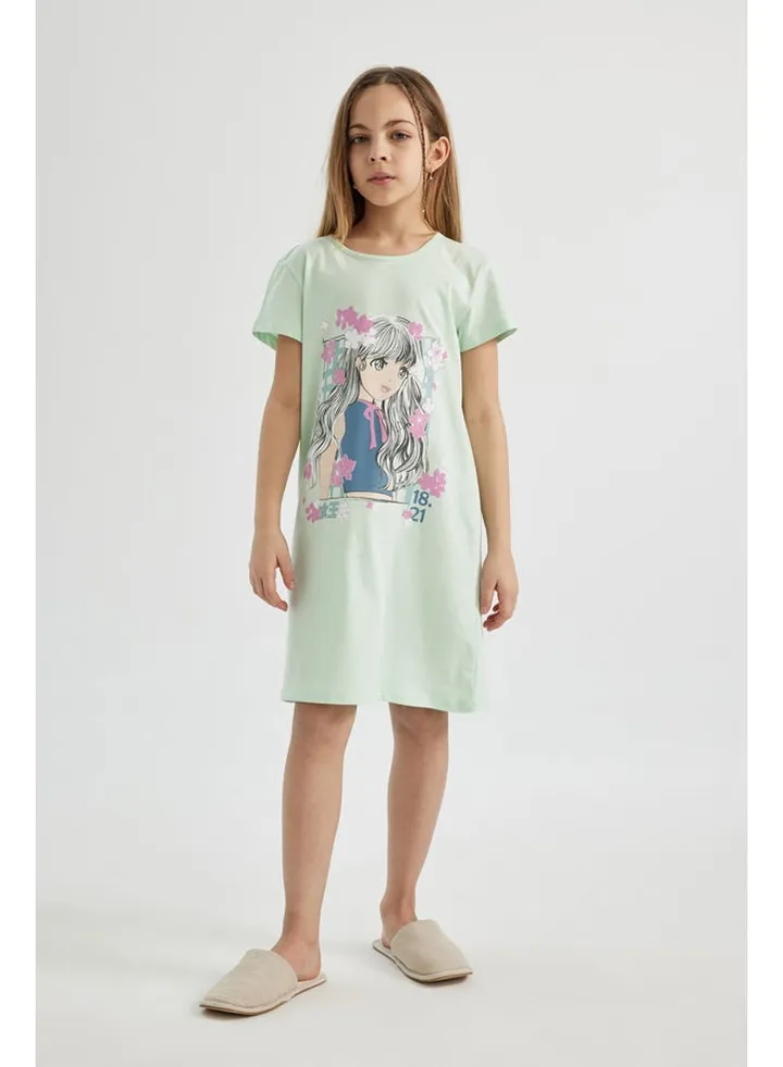 Girl Short Sleeve Homewear Dress