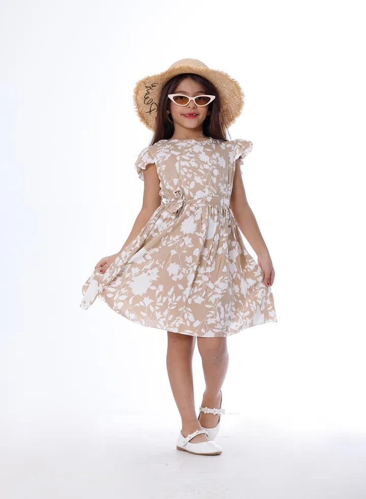 Girls Dress Beige