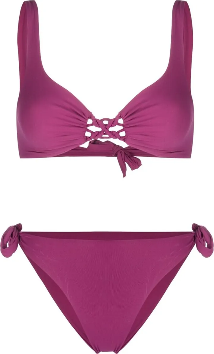 Logo-Patch Braided-Detail Bikini