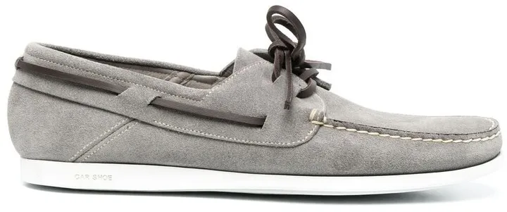 Lace-Detail Suede Loafers