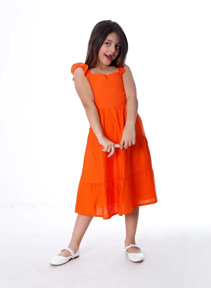Girls Dress Orange