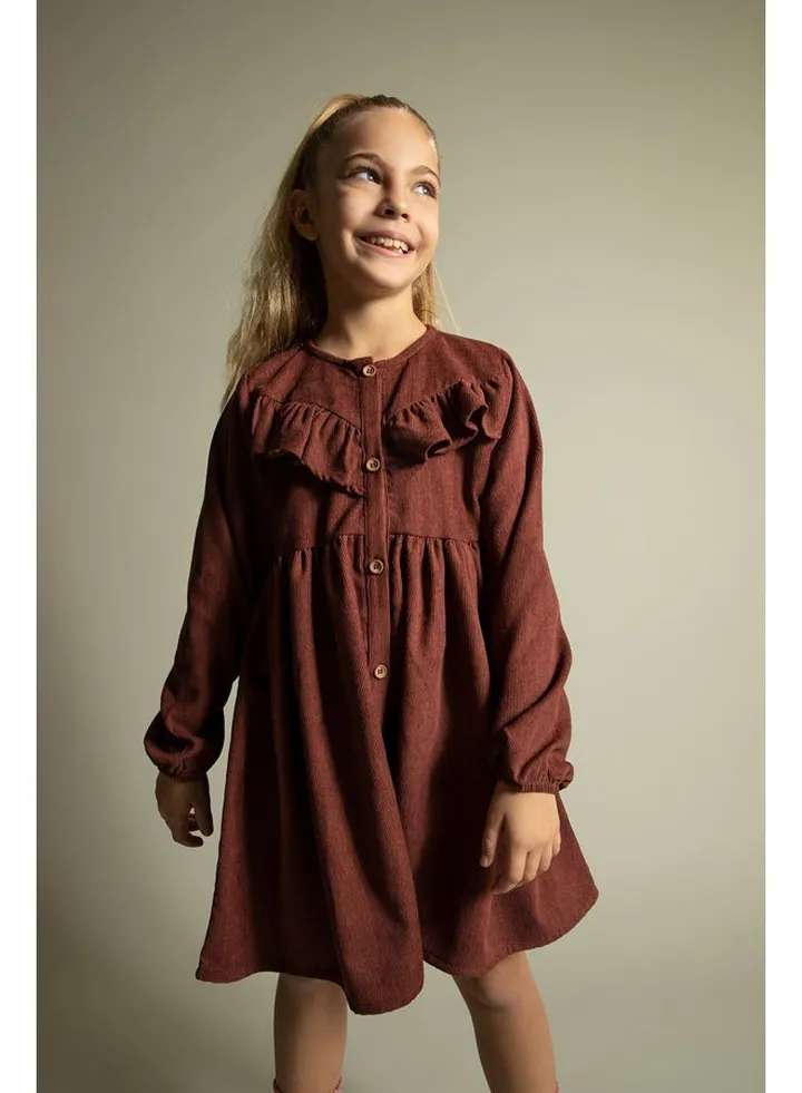 Girl Long Sleeve Woven Dress