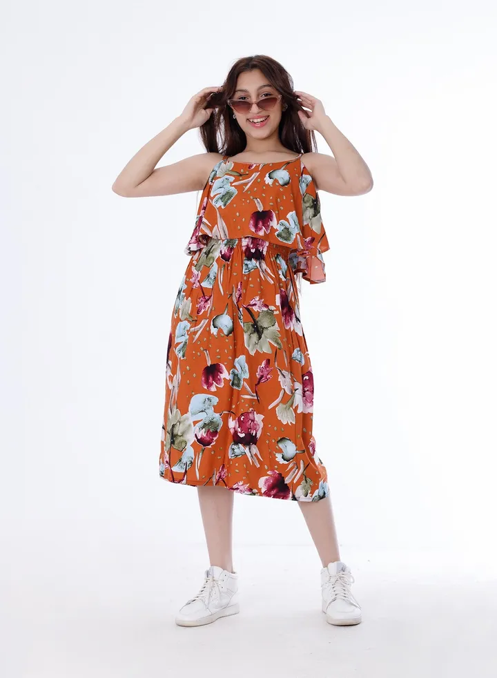 Girls Dress Brown