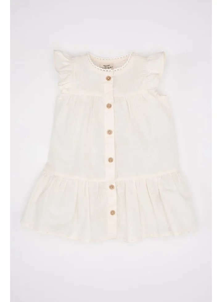 Babygirl Regular Fit Bike Neck Short Sleeve Woven Dress