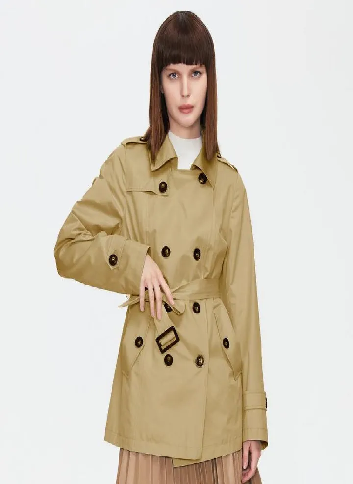 Trench Coat Ziai ons Belt Short Women Lapel Fashion Classic Windbreaker