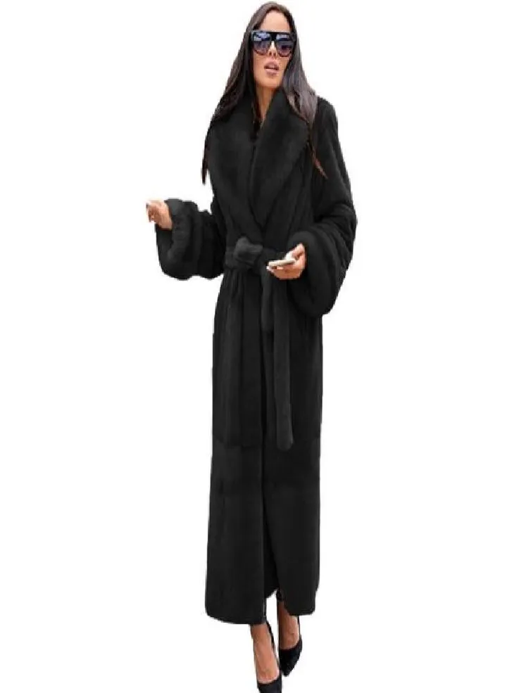 Women's Winter Luxury Elegant Faux Fur Coat Warm Outerwear Long Coat