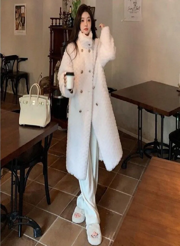 Autumn Winter Coat Faux Lamb Fur Coat Ladies Jacket Coat Thickening Elegant Warm Winter Fashion Coat For Woman