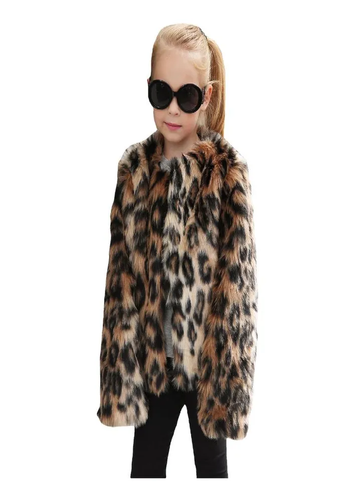 Toddler Baby Kids Girls Winter Faux Windproof Splice Coat Warm Outwear