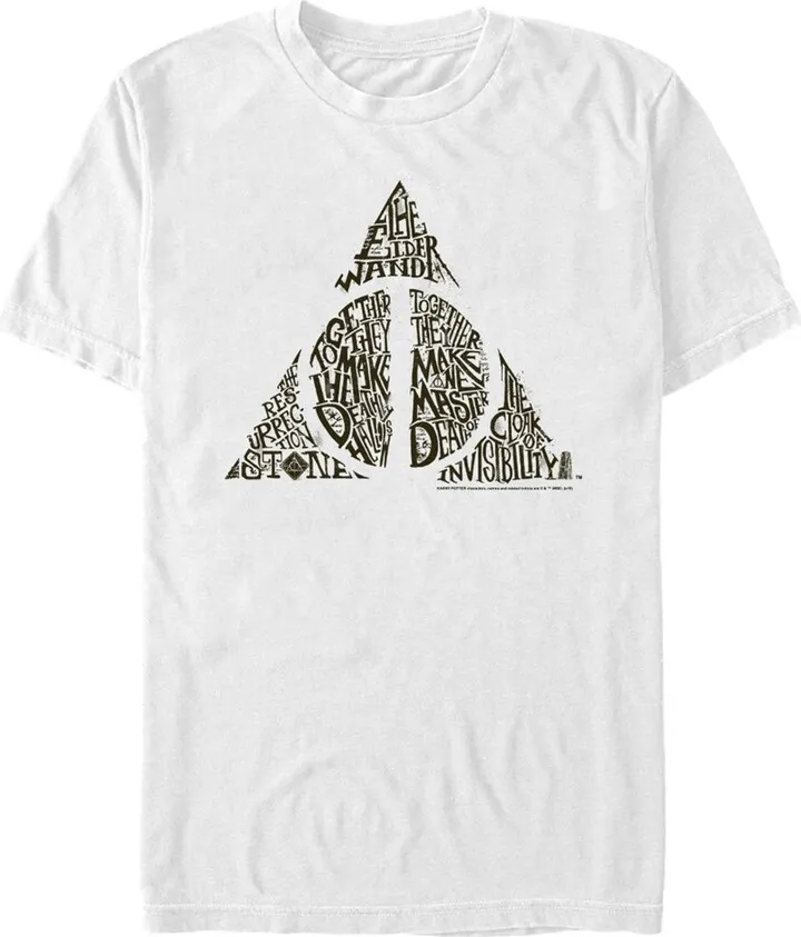 Men's Harry Potter Deathly Hallows Secrets T-Shirt - White - Small
