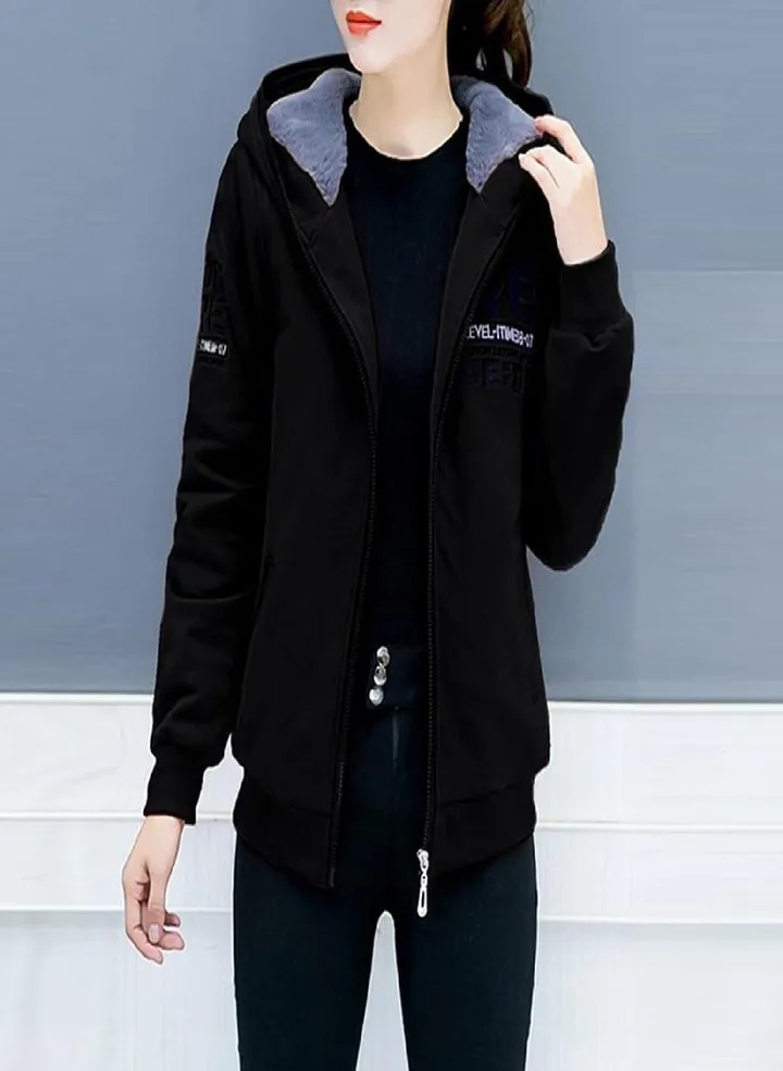 PU Fashion Lady Cardigan Solid Hoodies For Women Long Sleeve Blouse Sport Coat
