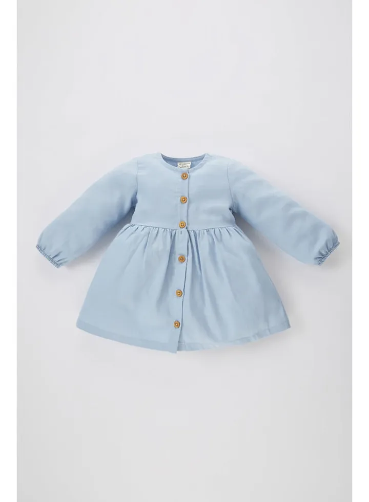 Babygirl Regular Fit Bike Neck Long Sleeve Woven Dress