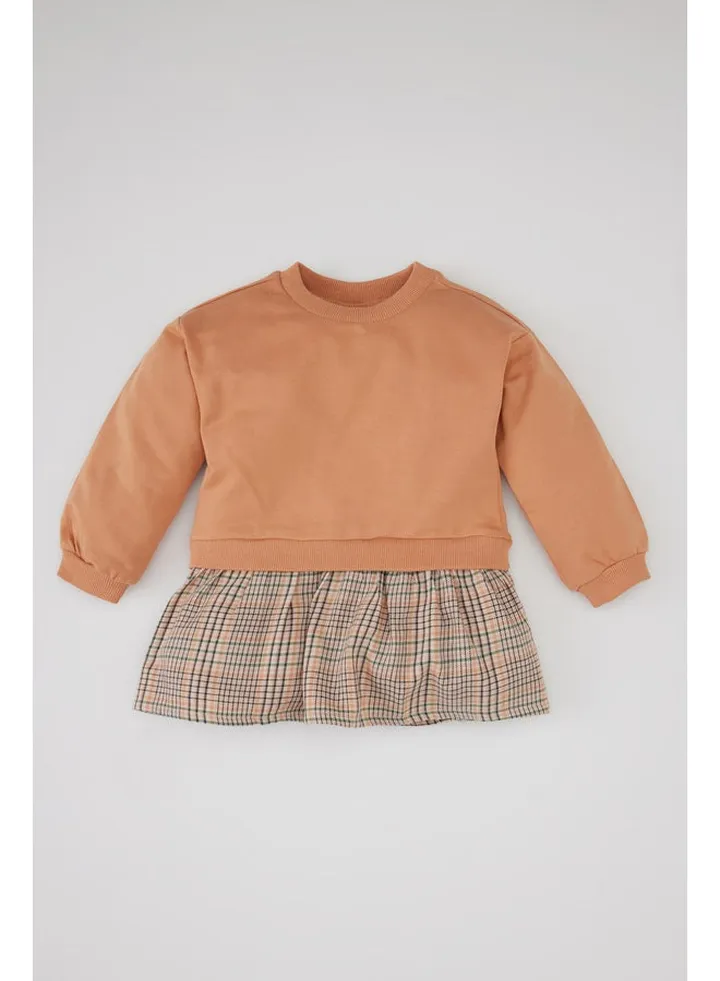 Babygirl Regular Fit Bike Neck Long Sleeve Knitted Dress
