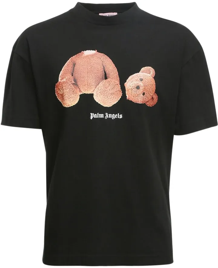 Bear print cotton jersey t-shirt