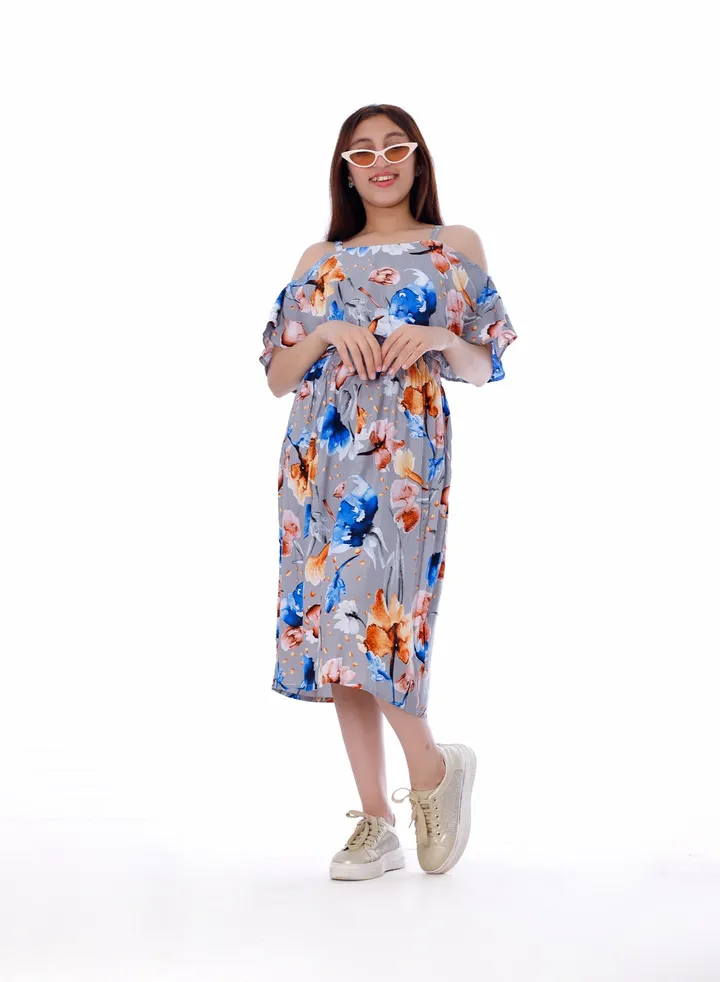 Girls Off Scholder Dress