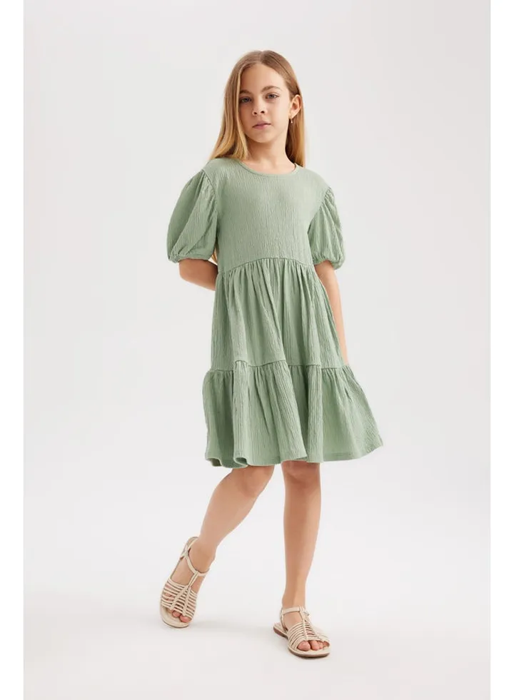 Girl Regular Fit Short Sleeve Knitted Dress