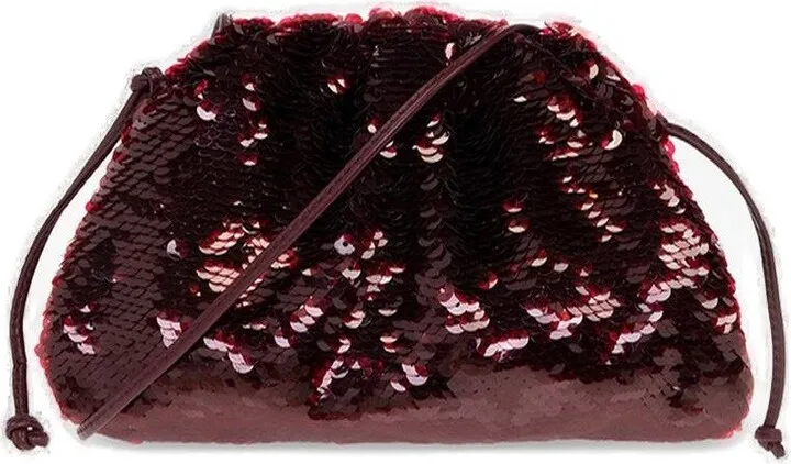 Bottega Veneta Sequin-Embellished Ruched Crossbody Bag