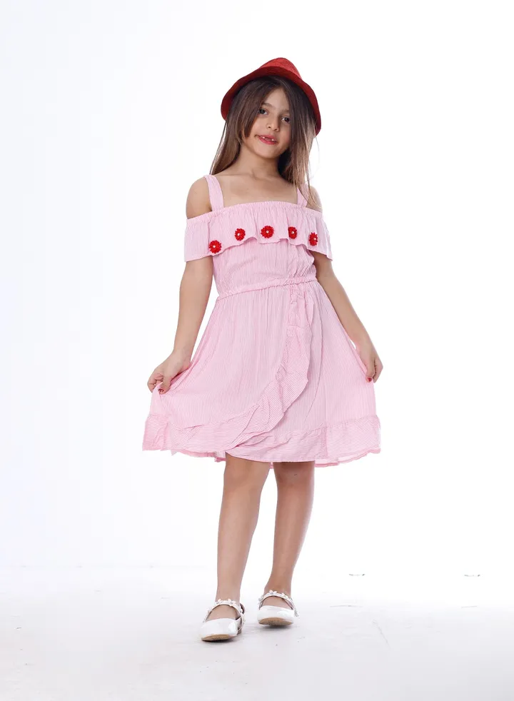 Girls Off Scholder Dress