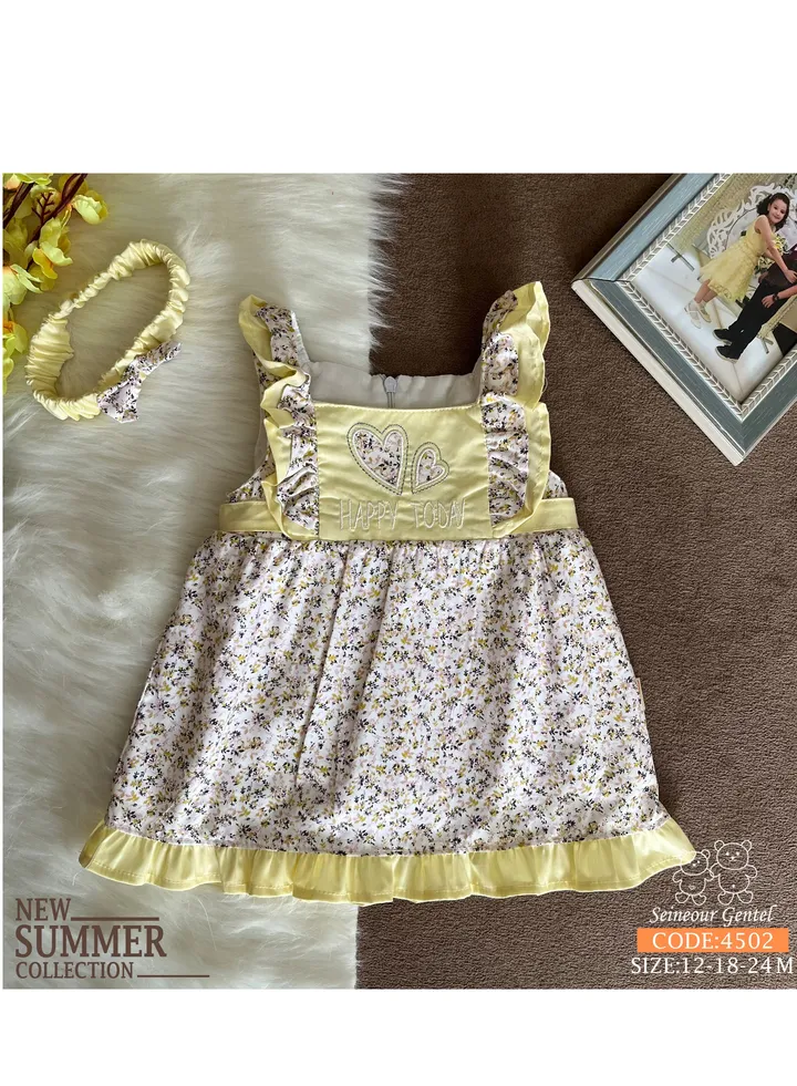 Girls' dress with headband from Senior Gentle, yellow