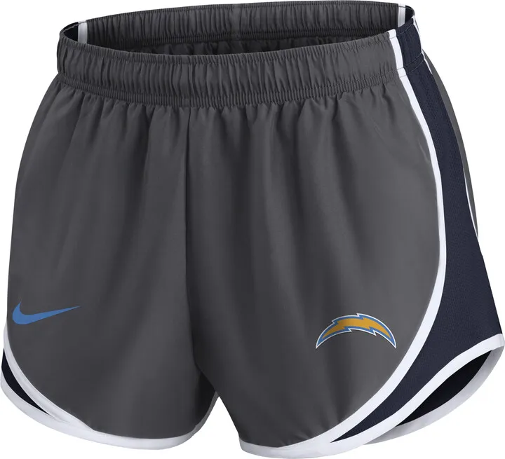 Nike Women's Dri-FIT Logo Tempo (NFL Los Angeles Chargers) Shorts in Grey
