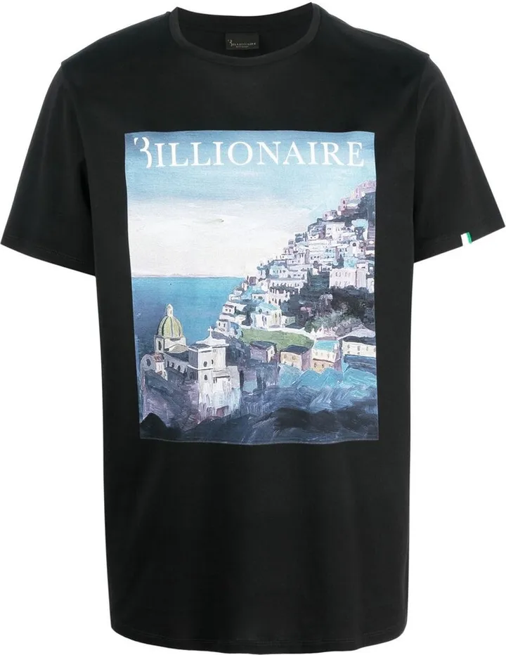 graphic-print round-neck T-shirt