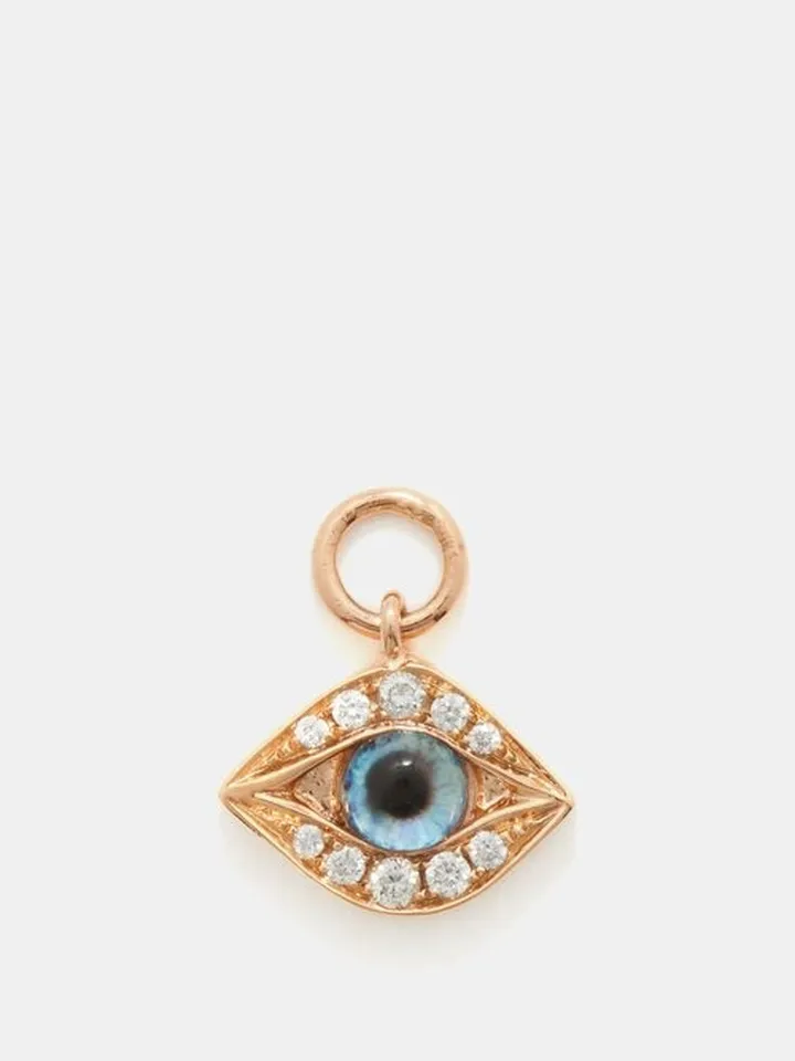Evil Eye Diamond & 14kt Rose Gold Charm