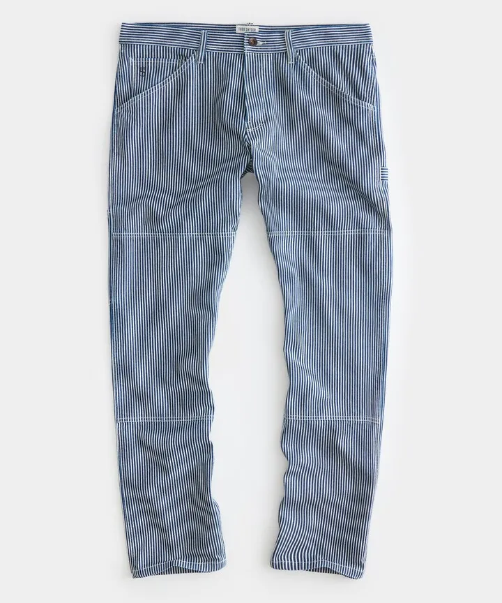 Railroad Stripe Welder Pant In Navy