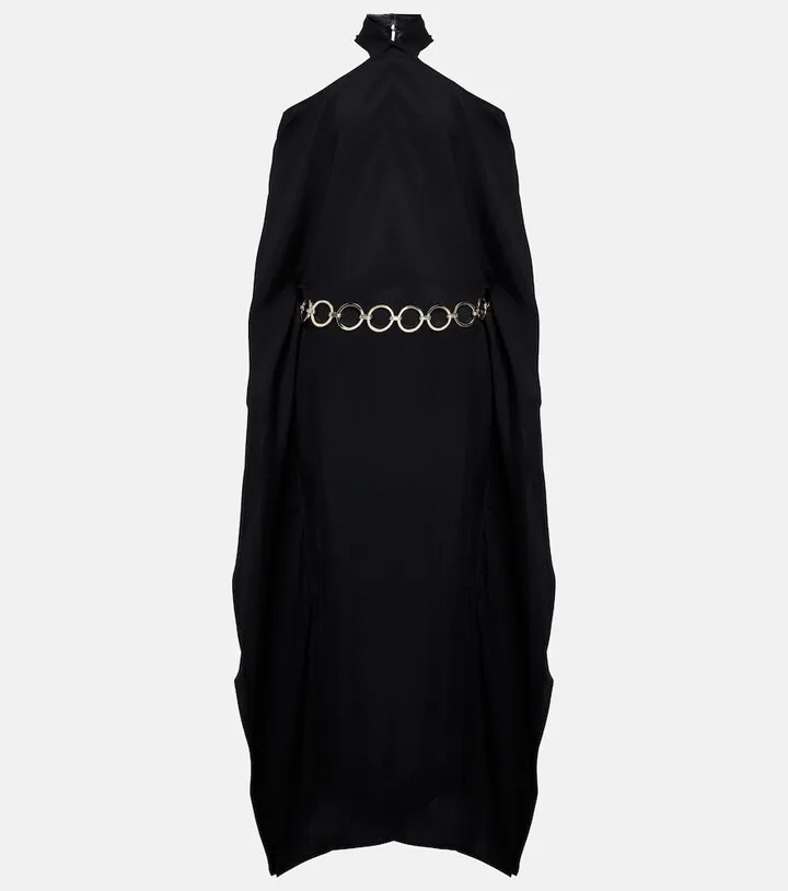 Mambo belted crepe maxi dress