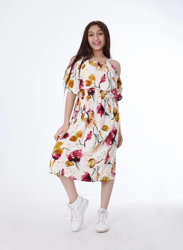 Girls Dress Beige