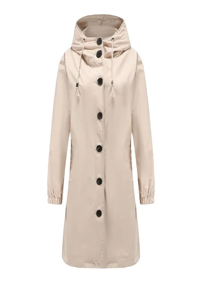 Waterproof Hooded Windbreaker Women 'S Casual Long Coat Women 'S Loose Large Size Outdoor Windbreaker