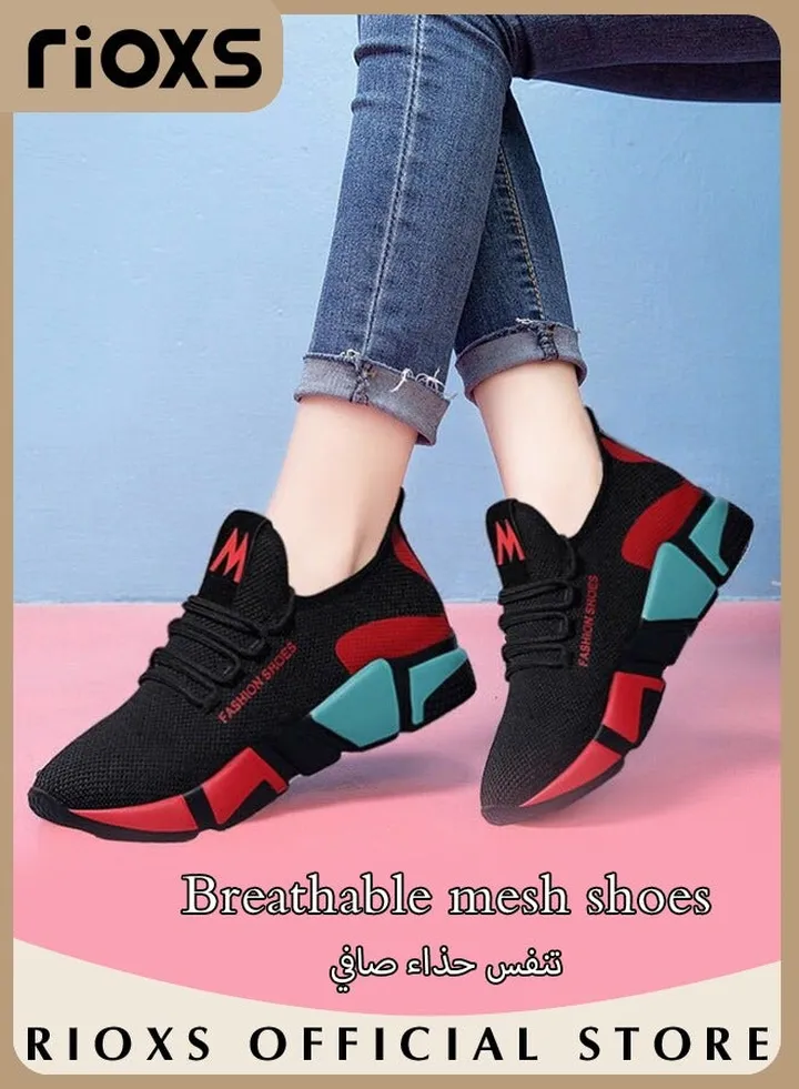 Women's Sports Shoes Mesh Breathable Platform Sneakers Casual Jogging Walking Shoes For Running