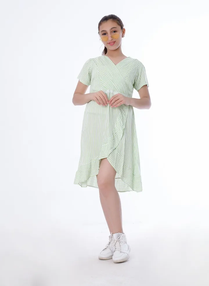 BEBO_Dress 1/2 km stripped_Green