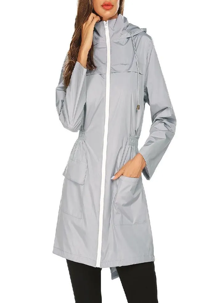 SCIONE Waterproof Clothing Hooded Waist Outdoor Windbreaker Mountaineering Jacket Women