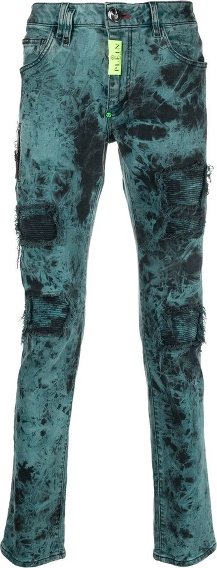 Distressed-Effect Slim-Fit Jeans