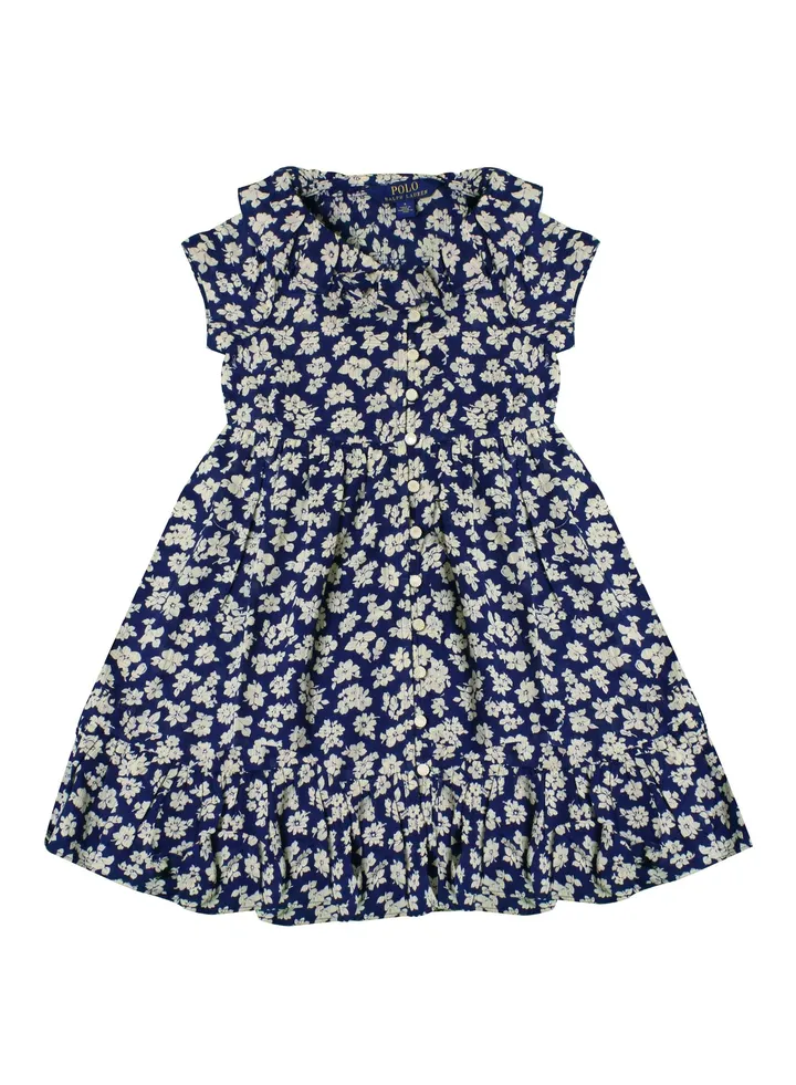 Ralph Lauren Kids Floral Blue Dress