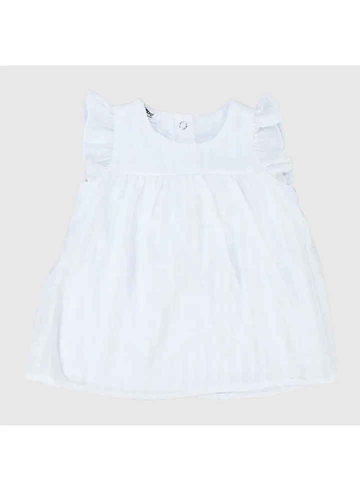 White Ruffled Sleeveless Dress