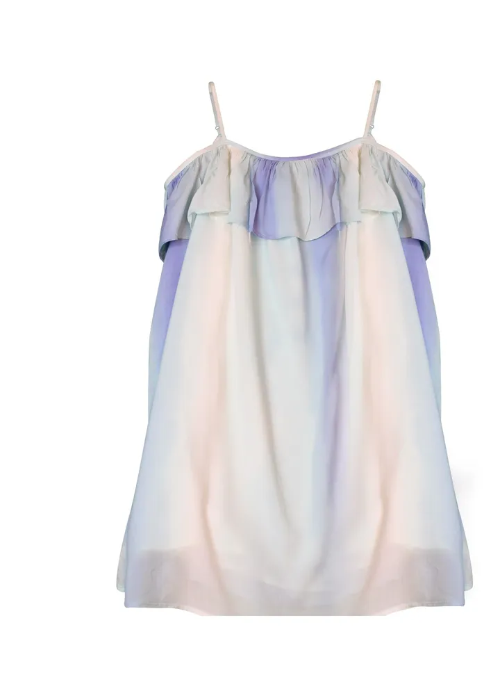 Ralph Lauren Kids Baby Blue Off Shoulder Dress - Size 6