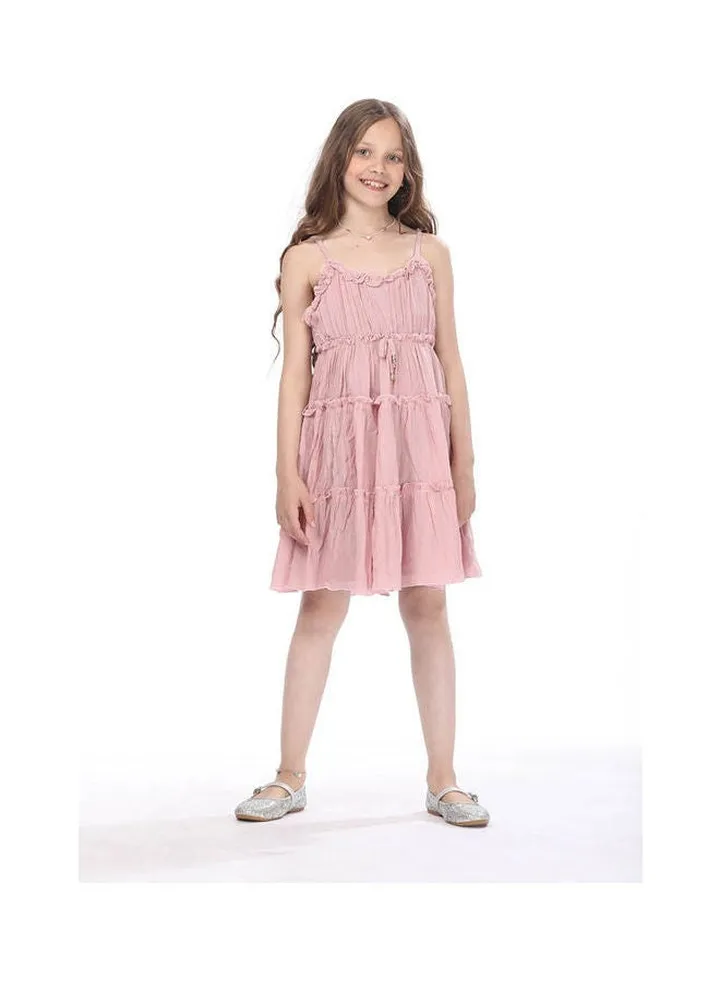 Ruffle Sleeveless Dress Pink