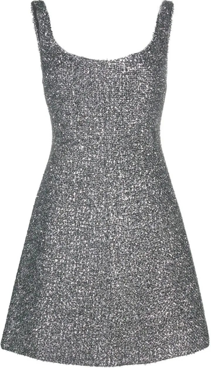 Metallic Knitted Mini Dress