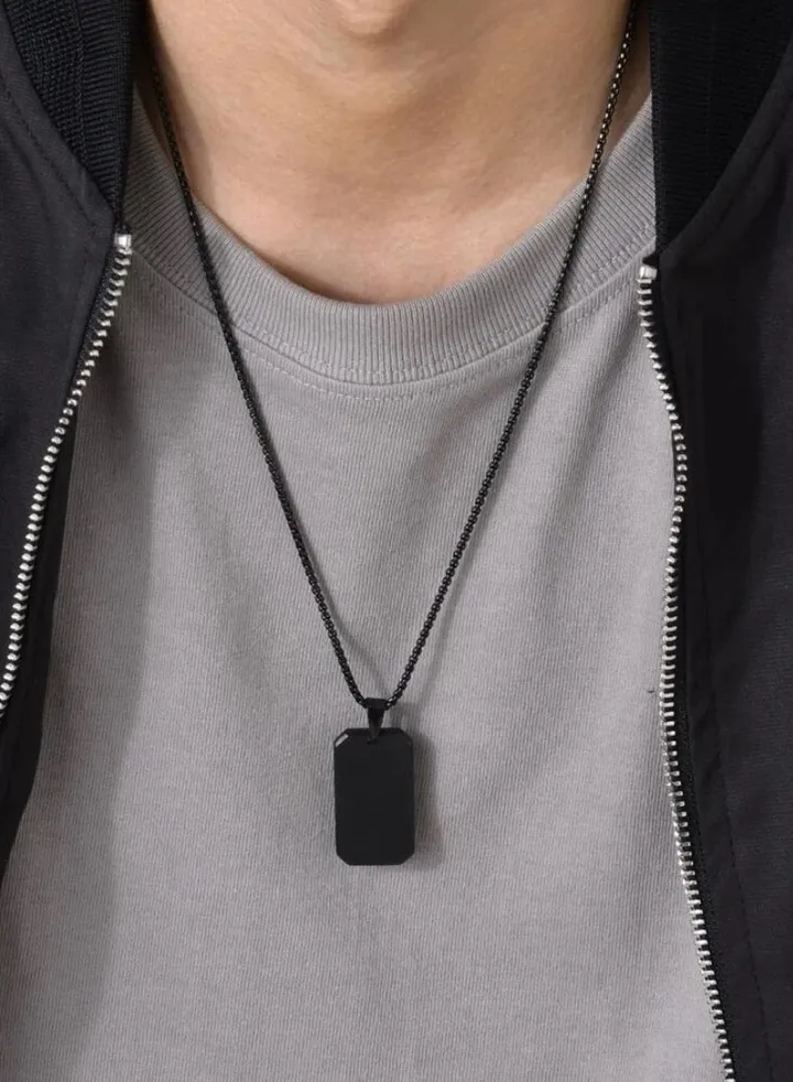 Black Stainless Steel Necklace For Men